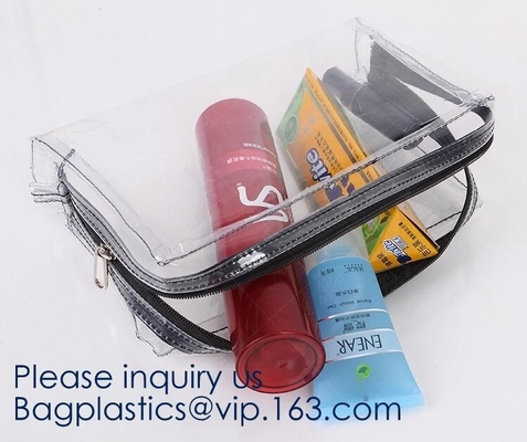 Bolso cosmético promocional con una manija de goma, bolso cosmético de EVA BSCI de las mujeres transparentes amistosas del eco, bagease de la bolsa de EVA
