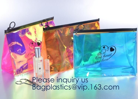 PVC de encargo Jelly Bag Cosmetic Custom Make del nuevo diseño de neón de EVA High Quality Holographic encima del bolso para el PAQUETE de las mujeres BAGEASE
