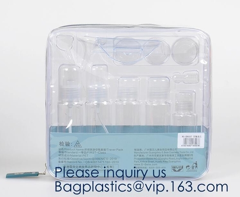 El bolso del artículo de tocador del alto rendimiento, artículo de tocador plástico de vinilo para el bolso de Makeup del organizador de los accesorios del viaje, honda del vino recicló Lechuga romana