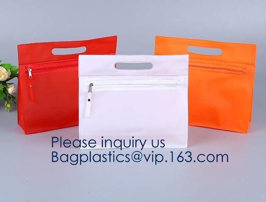 Bolso brillante respetuoso del medio ambiente de la cremallera de la prenda impermeable popular del Pvc/Eva Cosmetic Bag With Zipper, marco EVA Cosmetic Zipper transparente