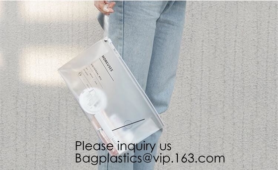 El logotipo de encargo portátil imprimió el bolso cosmético claro del PVC de la ventana de las mujeres del maquillaje del viaje transparente de la bolsa, bagease, bagplastics