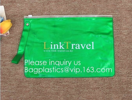 EVA Plastic Cosmetic Packaging Bags suave transparente respetuosa del medio ambiente con el cierre en la parte superior, EVA Plastic Durable Cosmetic Bagease