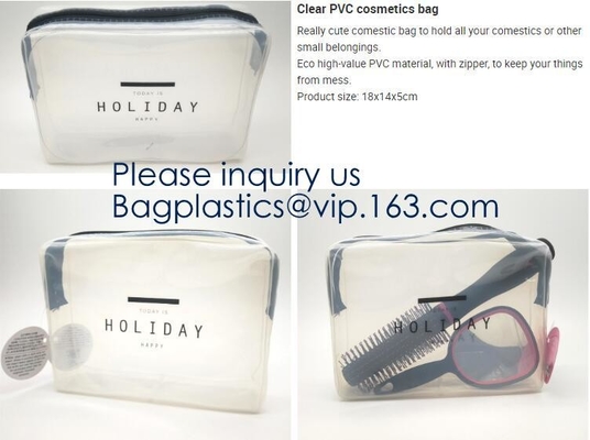 Bolso claro del artículo de tocador - cubo que embala de la compresión - bolso cosmético del PVC - bolso transparente del maquillaje - vea con vagos claros plásticos