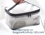 Bolsos cosméticos, organizador impermeable portátil Bags, Mesh Transparent Design Toiletry Bag para las mujeres, rectángulo del maquillaje del viaje