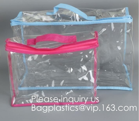 Organizador del bolso del almacenamiento de la ropa con la manija reforzada, bolso del almacenamiento del vinilo para el consolador, manta, lecho, edredón, lar adicional