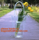 La flor transparente plástica modificada para requisitos particulares de los PP lleva bolsos con la ejecución, bolso transparente f de los pp del bolso reciclable respetuoso del medio ambiente de la flor