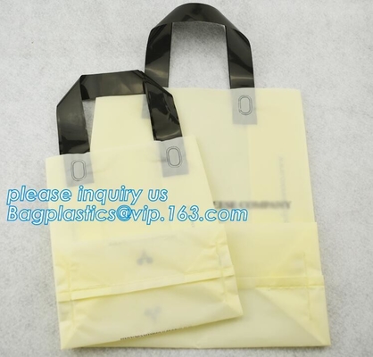 el plástico suave del lazo lleva los bolsos/las bolsas de plástico suaves hechos en Vietnam, biode a base de almidón cortado con tintas impermeable del maíz plástico de la manija