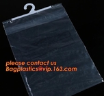 Bolsos de empaquetado de la suspensión de la ropa interior plástica biodegradable del gancho con la suspensión, abertura helada del botón del bolso del gancho