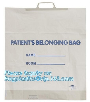 Bolso rápido rígido modificado para requisitos particulares de la manija de la impresión y del tamaño/Polybag rígido de la bolsa de plástico de la manija/de la manija, manija rápida rígida Plasti del lazo
