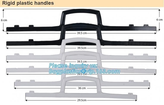 Bolso rápido rígido modificado para requisitos particulares de la manija de la impresión y del tamaño/Polybag rígido de la bolsa de plástico de la manija/de la manija, manija rápida rígida Plasti del lazo