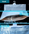 Los efectos de escritorio fijaron el bolso cosmético del Pvc del arco de la manija de la suspensión de la cerradura plástica transparente de la cremallera con K, bolso plástico F del gancho de la suspensión