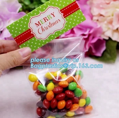 El muñeco de nieve lindo caliente Santa Xmas Christmas Gifts Holders del copo de nieve 100pcs/lot cuece vagos de empaquetado de la joyería del caramelo de las galletas de la galleta