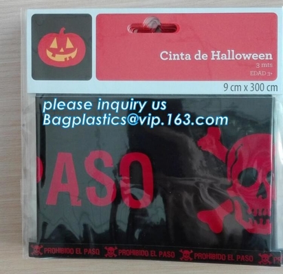 Cintas de cuidado para la decoración del acontecimiento, cintas de la precaución de Halloween, Halloween de la precaución PE del tema de la fiesta de cumpleaños de Halloween que advierte T