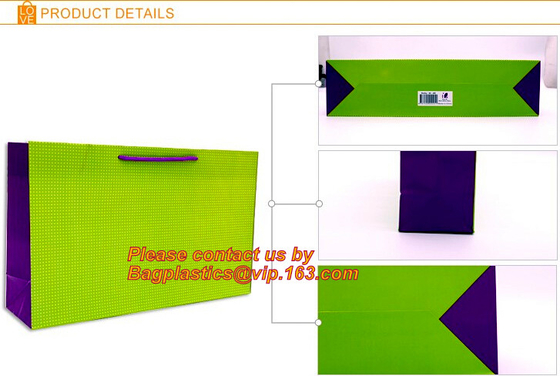 Bolsa de papel de la joyería, diseño especial de la manija, bolsa de papel, bolsa de papel del regalo de la moda con la manija de la cinta, bolsas de papel promocionales, baile de fin de curso