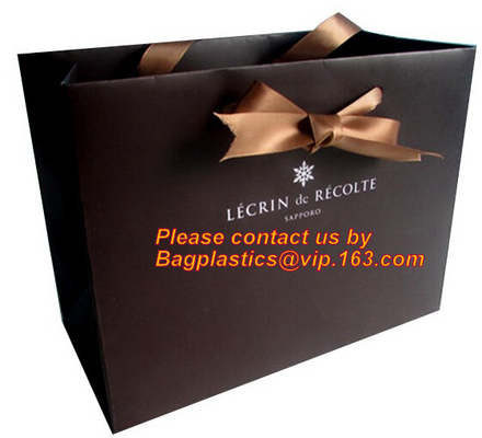 Bolsa de papel de la joyería, diseño especial de la manija, bolsa de papel, bolsa de papel del regalo de la moda con la manija de la cinta, bolsas de papel promocionales, baile de fin de curso