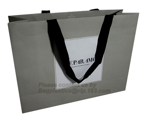 Bolsa de papel de la joyería, diseño especial de la manija, bolsa de papel, bolsa de papel del regalo de la moda con la manija de la cinta, bolsas de papel promocionales, baile de fin de curso