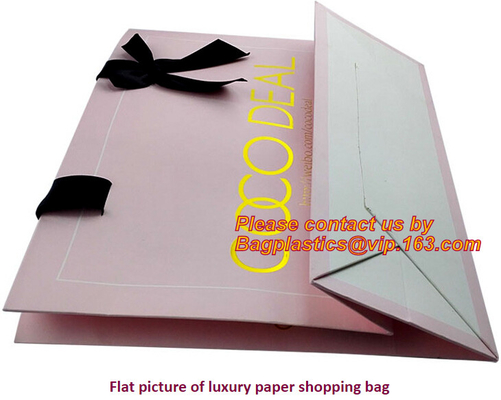 Bolsa de papel de la joyería, diseño especial de la manija, bolsa de papel, bolsa de papel del regalo de la moda con la manija de la cinta, bolsas de papel promocionales, baile de fin de curso