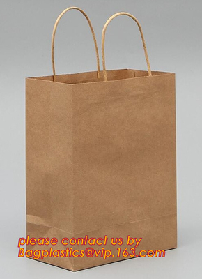 Bolsa de papel promocional en el logotipo de lujo del papel y de la hoja, bolsa de papel del regalo de la moda con la manija de la cinta, diseño especial pap de la manija