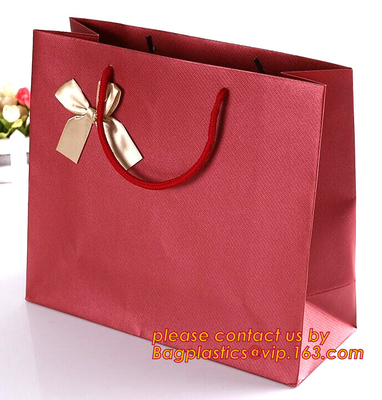 la bolsa de papel del perfume, el bolso de empaquetado de papel para compone, las bolsas de papel por encargo, bolsas de papel de empaquetado de encargo con el lazo,