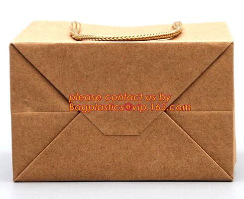 Nuevo bolso de compras impreso del custume logotipo de lujo, bolso del regalo, bolsa de papel con la manija, bolsas de papel que hacen compras recicladas, vagos del papel marrón