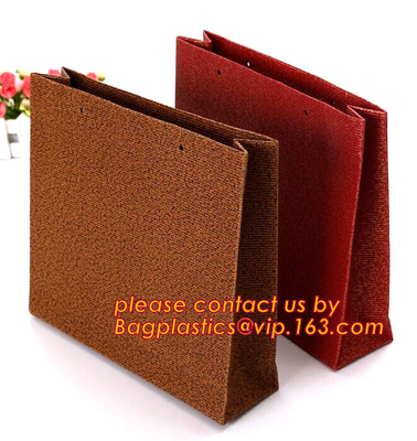 Nuevo bolso de compras impreso del custume logotipo de lujo, bolso del regalo, bolsa de papel con la manija, bolsas de papel que hacen compras recicladas, vagos del papel marrón
