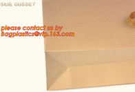 bolsa de papel marrón de Kraft de la categoría alimenticia 70g con la impresión modificada para requisitos particulares del logotipo, bolsa de papel inferior del pellizco, bolsa de papel impermeable a la grasa con L