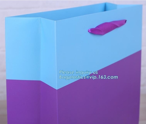 Bolsa de lujo del papel del caramelo de la promoción con la manija, color sólido de lujo que imprime el bolso de Logo Printed Paper Carrier para la tienda