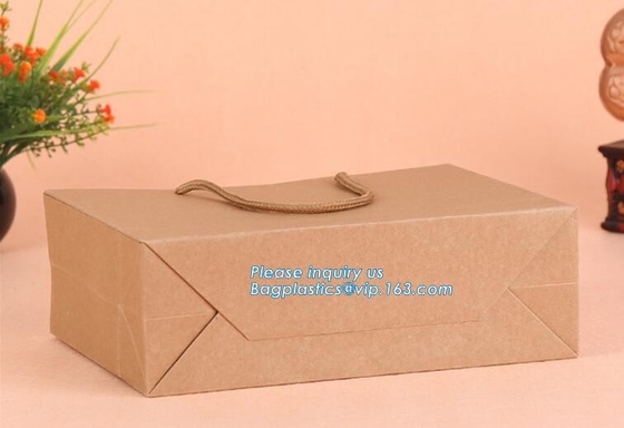 Bolsa de papel de Shopping White Kraft del fabricante, bolsa de papel de impresión de encargo reciclada de lujo del paquete del logotipo que hace compras, packag