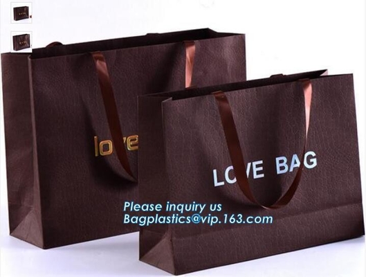 Bolsos de empaquetado del té del recuerdo del bolso de la cuerda del papel de encargo de lujo de la manija para el portador medio pap de la comida, del regalo de la personalidad y de la moda