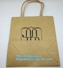 Bolsas de papel de lujo laminadas con la manija plana de la cinta, bolsa única para hacer compras con el precio asequible, paquete del bagease