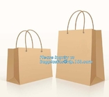 Bolsas de papel de lujo laminadas con la manija plana de la cinta, bolsa única para hacer compras con el precio asequible, paquete del bagease