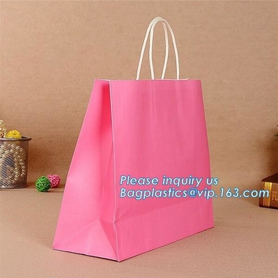 bolsa de sellado caliente de lujo de la flor de papel de la suposición del logotipo, bolsas de papel del regalo con las manijas de la cuerda en grande/el medio/SM