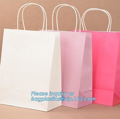bolsa de sellado caliente de lujo de la flor de papel de la suposición del logotipo, bolsas de papel del regalo con las manijas de la cuerda en grande/el medio/SM