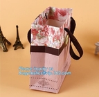 Bolsa de papel de lujo de encargo barata de Kraft de la bolsa de papel de la venta caliente del fabricante, bolso especial de la flor de papel del color puro con las cintas Han