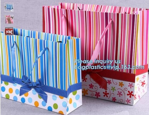 bolsa de papel de impresión de encargo blanca reciclada del logotipo que hace compras, bolsas de papel que embalan del regalo de lujo de encargo al por mayor con la manija PACKA