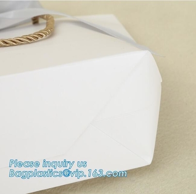 bolsas de papel de empaquetado del pequeño regalo rosado de la Navidad con la manija torcida cinta del algodón, bolso de compras material de papel de Brown con
