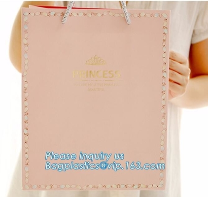 Bolsos de empaquetado al por mayor de encargo asequibles de la bolsa de papel de los precios baratos bajos, bolso de empaquetado del portador de papel con el PA del bagease de la manija