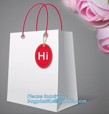 Bolsa de papel de empaquetado sofisticada del bolso de papel del regalo que hace compras con las manijas del empaquetado, bolsa de lujo del papel de la ropa para embalar