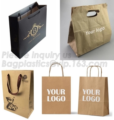 La cinta negra BIODEGRADABLE y RECICLABLE del Bowknot maneja los bolsos del regalo de vacaciones del empaquetado al por menor de Eco, bolsos de compras, al por menor