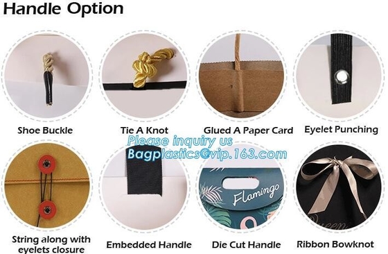 La cinta negra BIODEGRADABLE y RECICLABLE del Bowknot maneja los bolsos del regalo de vacaciones del empaquetado al por menor de Eco, bolsos de compras, al por menor
