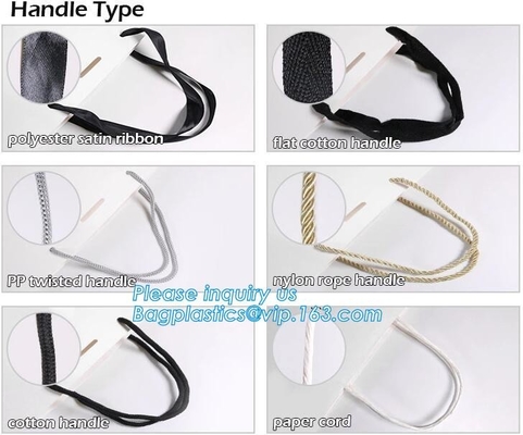 La cinta negra BIODEGRADABLE y RECICLABLE del Bowknot maneja los bolsos del regalo de vacaciones del empaquetado al por menor de Eco, bolsos de compras, al por menor