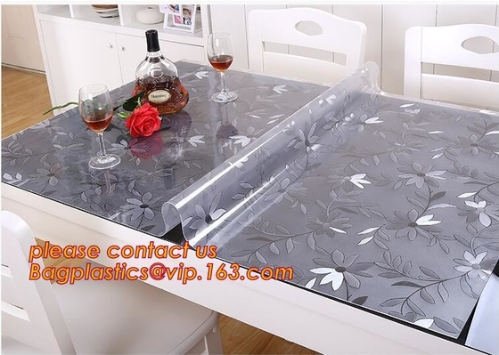 Escritorio Mat Table Cloth Pvc Transparent del protector de la cubierta de tabla del PVC de la ronda de DIY, sellando la cubierta de tabla del PVC de la tela escocesa del mantel