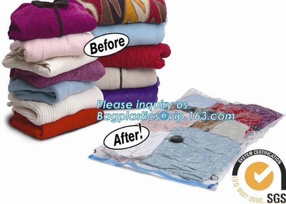 bolsos del almacenamiento de la manta del sello de vacío, bolsos del espacio del vacío con la bomba, bolso comprimido del espacio del vacío para el colchón de la reina, bagplasti