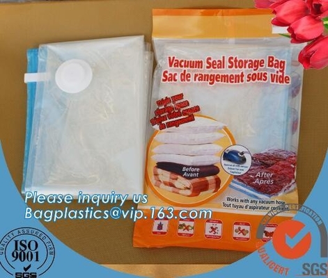 bolsos del almacenamiento de la manta del sello de vacío, bolsos del espacio del vacío con la bomba, bolso comprimido del espacio del vacío para el colchón de la reina, bagplasti