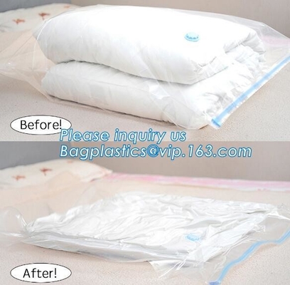 Ahorro de espacio del bolso de la compresión, bolso compresible del almacenamiento del sello del vacumm, bolso que viaja del vacío sin la válvula, bagplastics, pac