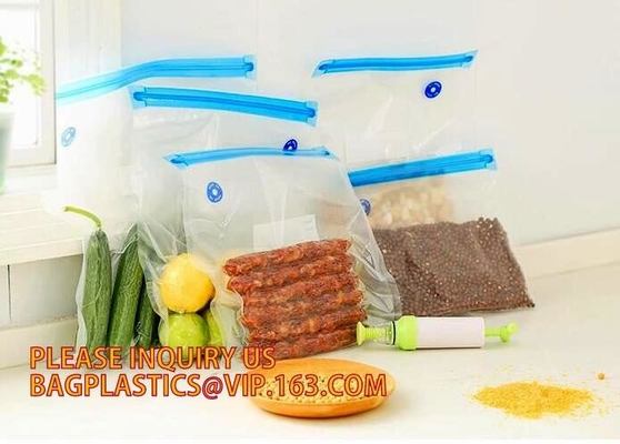 Los bolsos del sellador de la comida del vacío grabaron en relieve el bolso de vacío plástico aislado que el ahorrador de la comida congelada EMPAQUETA el bolso de rollo texturizado de almacenamiento del vacío F