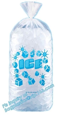 Lazo plástico disponible del Ldpe bolsos de hielo de 10 libras, bolso de hielo plástico seguro reutilizable del lazo de la categoría alimenticia del FDA, C resistente