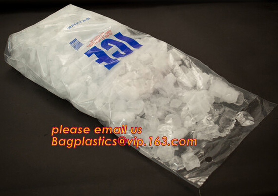 Bolso de hielo plástico muy fuerte del LDPE de los proveedores de China con el lazo, un bolso más fresco del hielo hermético, bolso de hielo plástico resistente w