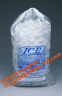 La bolsa de plástico de empaquetado de alta calidad del cubo de hielo del LDPE de la bolsa, bolso de lazo disponible plástico del fabricante para el hielo c del almacenamiento