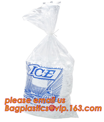 La bolsa de plástico de empaquetado de alta calidad del cubo de hielo del LDPE de la bolsa, bolso de lazo disponible plástico del fabricante para el hielo c del almacenamiento